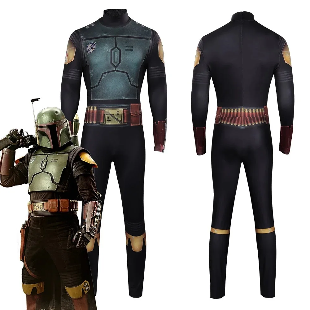 Movie Bounty Hunter Boba Fett Costume Cosplay Tuta Stampata In 3D Halloween Party Unisex Collant Tuta