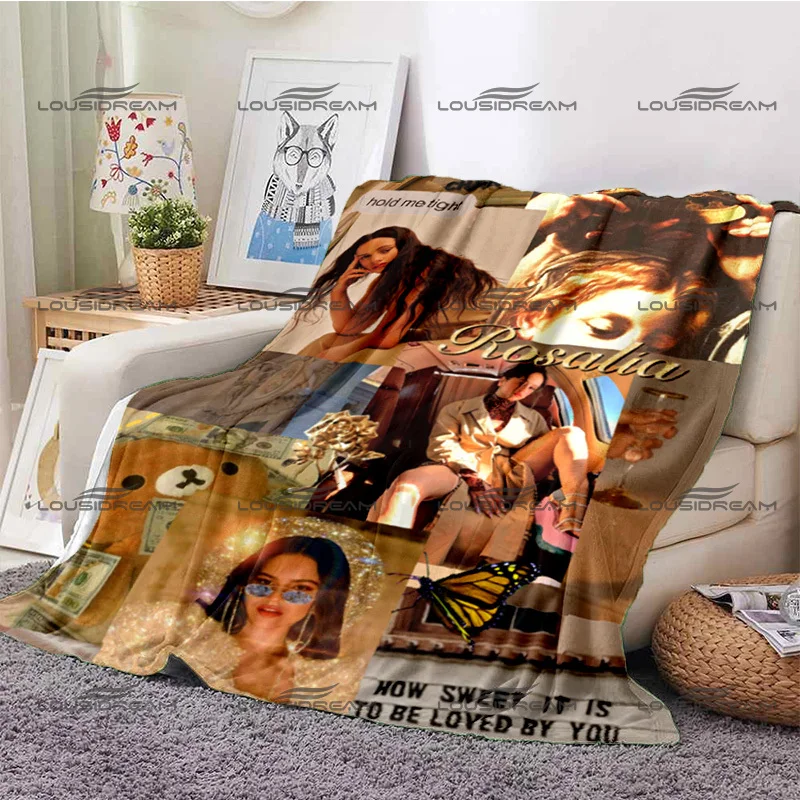 Pop Female Star Flannel Decorative Thin Blanket Rosalia Vila Tobella Beautiful Photo Blanket Portable Home Travel Office Blanket 6