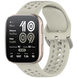 Soft Silicone Protective Shell - Scratch - Resistant Bumper Cover for Amazfit Bip 6 (Light gray strap)