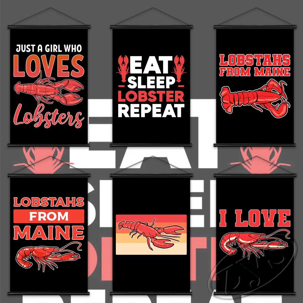 

Canvas Lobster Lovers Painting Posters Vintage Wall Art Delicious Food HD Printed Cuadros Pictures For Living Room Home Decor