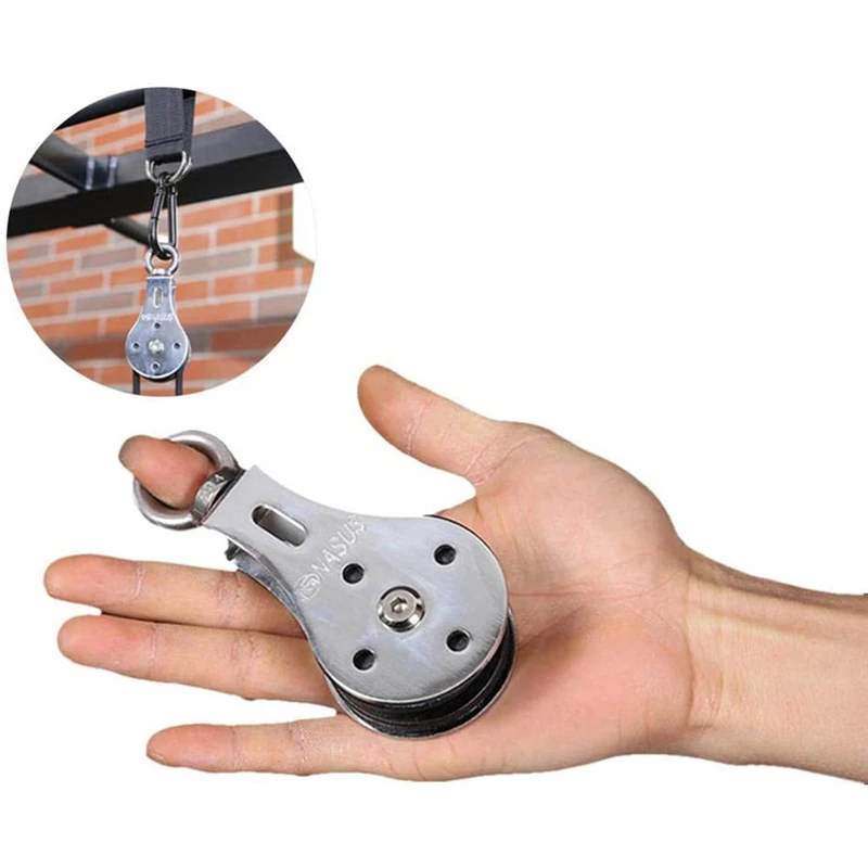 Fitness Pulley Cable 360 Degree Rotation Stainless Steel Attachment DIY Home Gym Pulley System