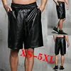 New Solid Color PU Leather Pants Casual Men's Short Leather Pants Summer Fashion Trend Club Punk Style Shorts for 1