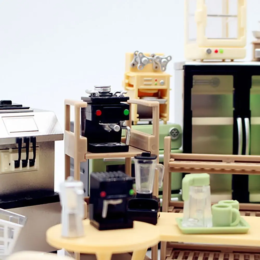 DIY Gift 1:12 Miniature Dollhouse Coffee Maker Plastic Funny Coffee Machine Model Doll House Accessories Girls