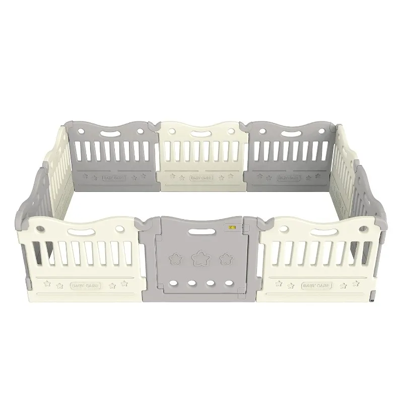 

Mat Funzone Pen - Extra Large Baby Yard - Pen for Baby - Safe with Double Locking (Grey, Full Set)