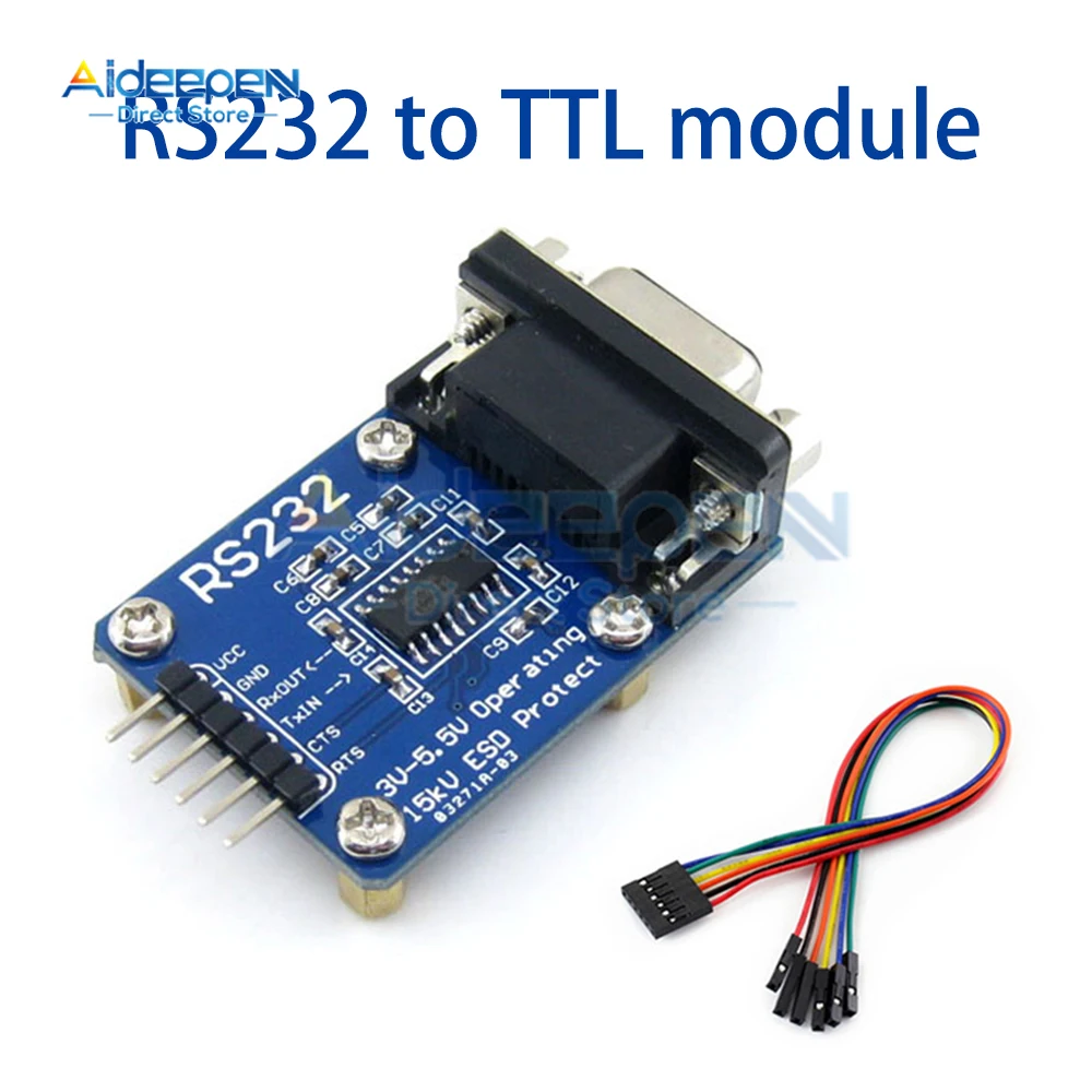 

DC 3V-5.5V RS232 to TTL RS232 to UART Serial Port Module SP3232 Brush Cable With ESD 6pin Cable