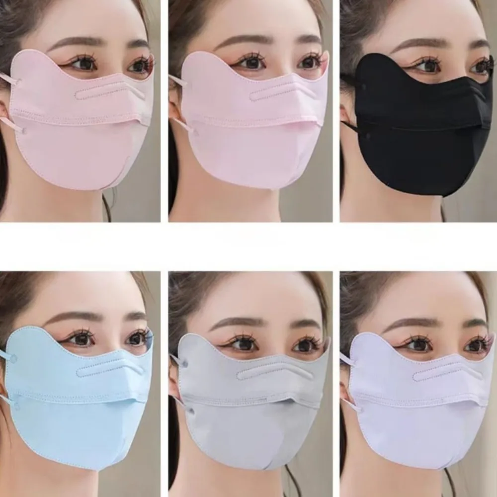 Anti-uv UPF50+ Ice Silk Sunscreen Mask Face Veil Summer Outdoor Riding Hiking Face Mask Breathable Unisex Cover Scarf