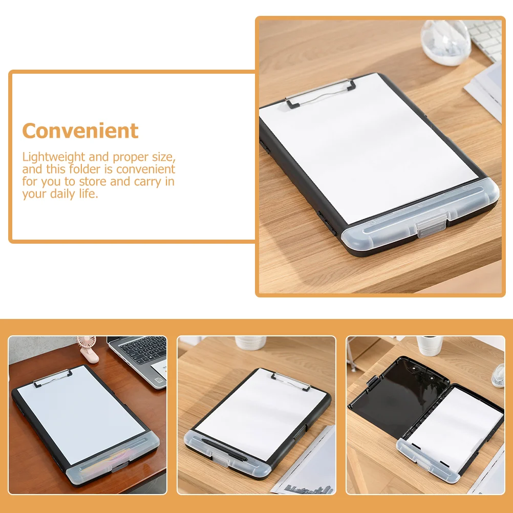 Office Clip Boards for Writings Storage A4 Clipboard Portable Sealed Convenient Holder Student