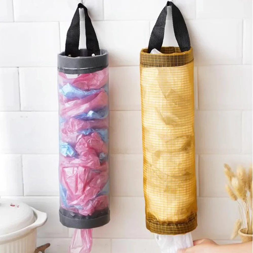 1 PCS Garbage Bag Storage Kitchen Garbage Organizer Plastic Bag Holder Organizing Hanging Collection Storage