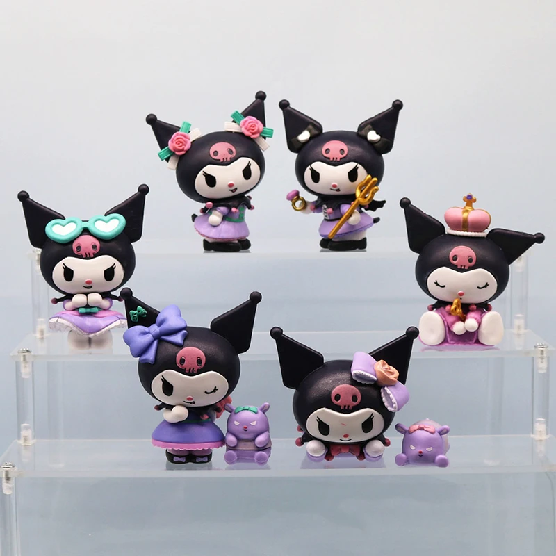 

6 шт./набор, декоративные куклы Sanrio Kuromi