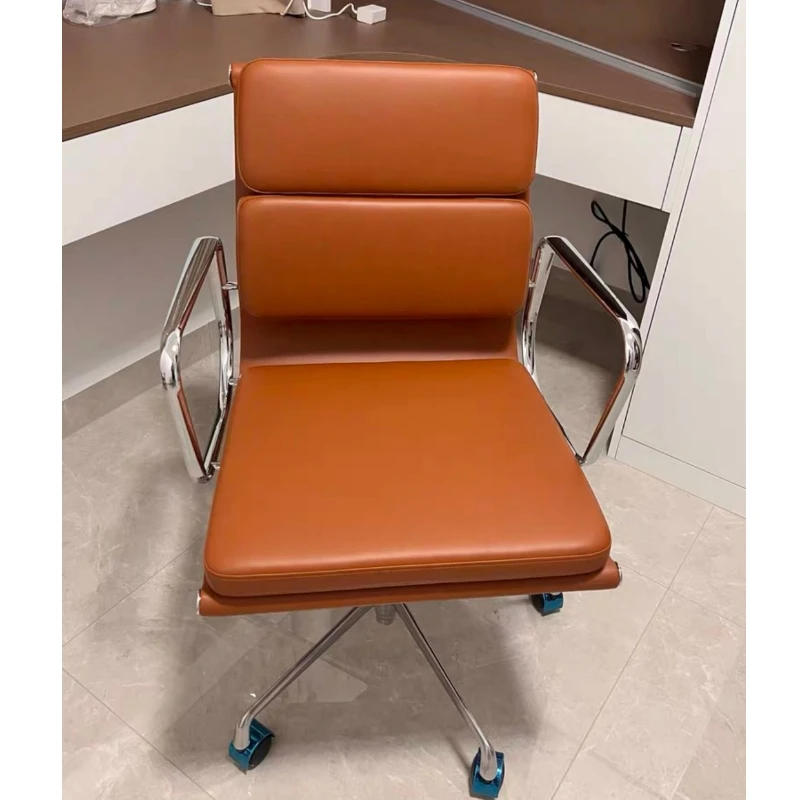 Office Chair Adjustable Computer Chair Ergonomic Leather Seat Home Comfortable Long Sitting Meeting Hotel Study Chair Design