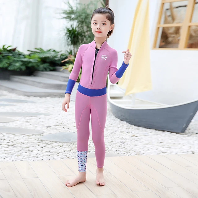 Traje de neopreno para bebés, bañador grueso para surfear, traje de buceo  subacuático para niñas, traje de baño de látex Freediving - AliExpress