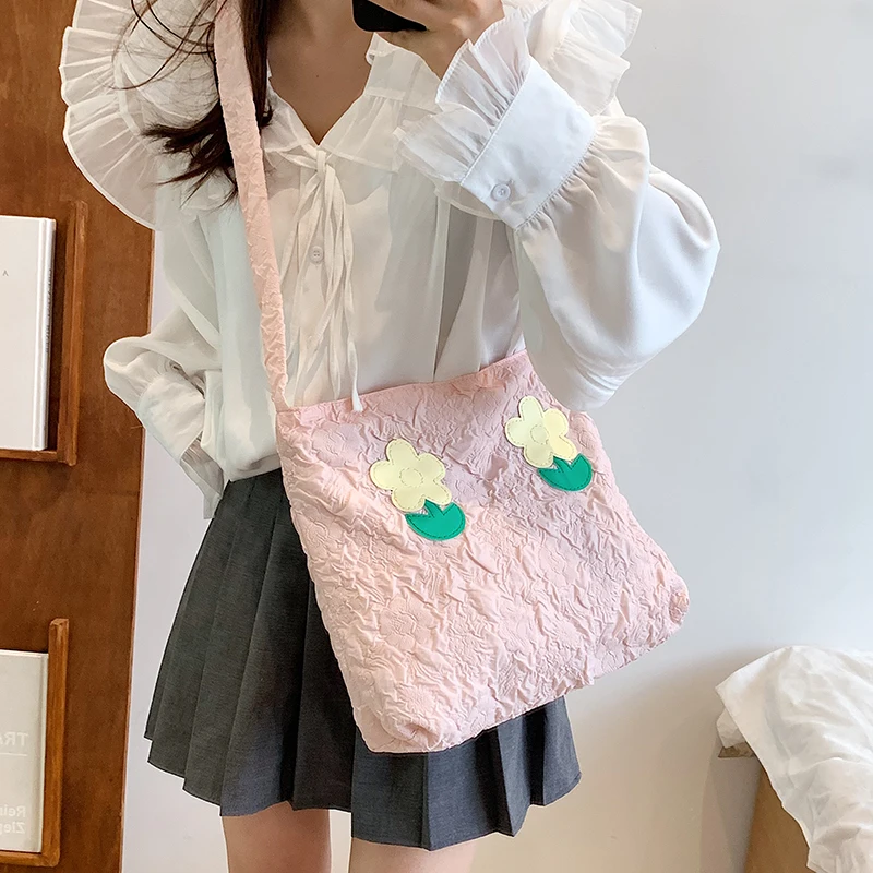 VeryMe Fashion Simple Large Capacity Crossbody Bag Women's Summer Shoulder Shopping Pack Solid Color Female Handbags bolso mujer