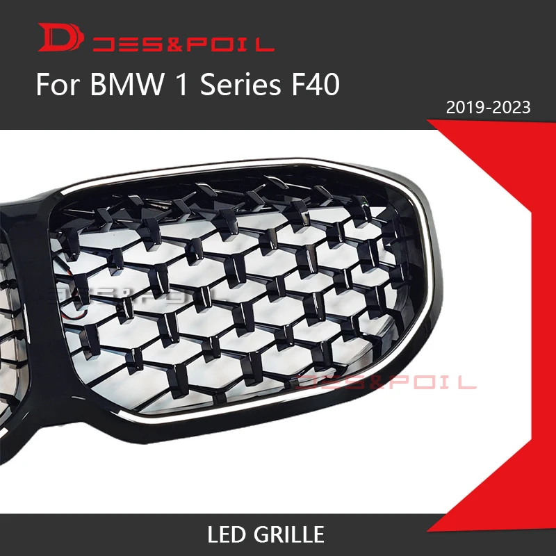 Calandre Avant Avec Lumière LED Pour BMW Série 1 F40 (2019-2024) - Noir Brillant - 5
