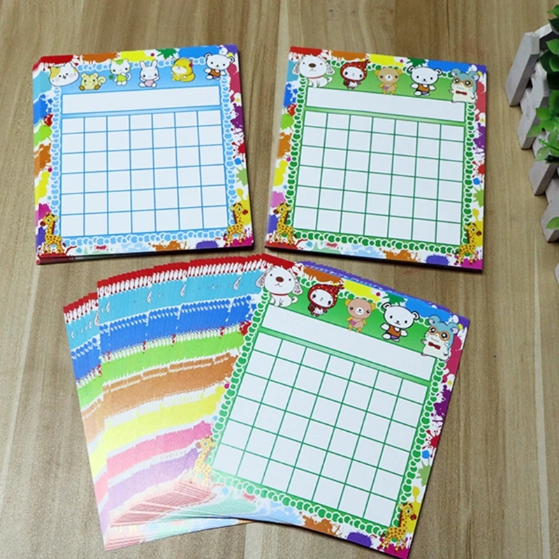 50 Pcs Classroom Incentive Chart Animal Designs Positive Behavior Reward Boards HXBE