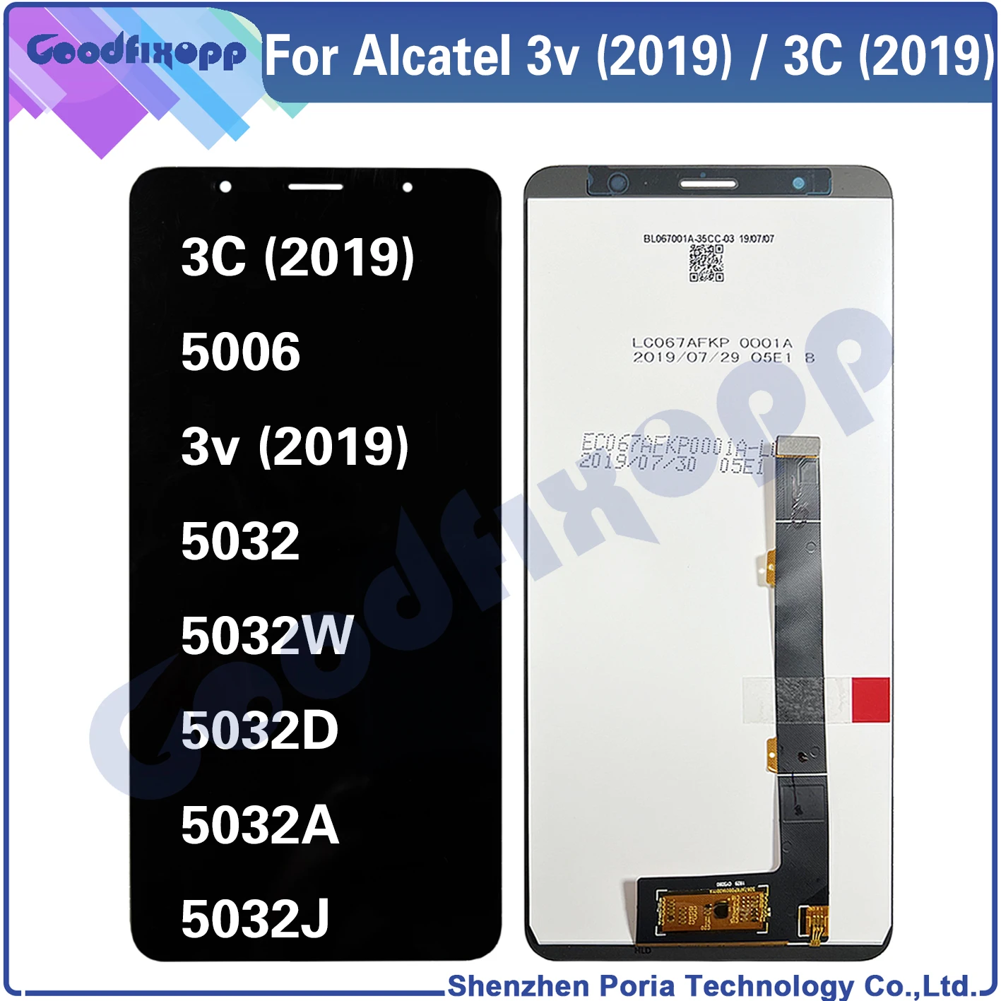 

For Alcatel 3v (2019) 5032 5032W 5032D 5032A 5032J LCD Display Touch Screen Digitizer Assembly For Alcatel 3C (2019) 5006 Screen