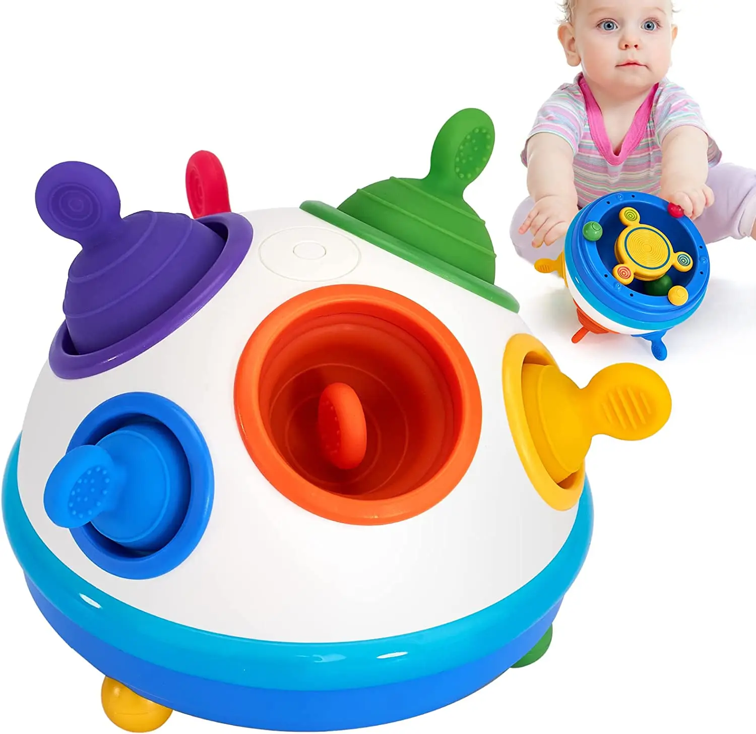 

Toddler Sensory Toys Pop Fidget Toys Spinning Baby Montessori Toy Baby Toys 6 to 12 Months Early Development Birthday Gift