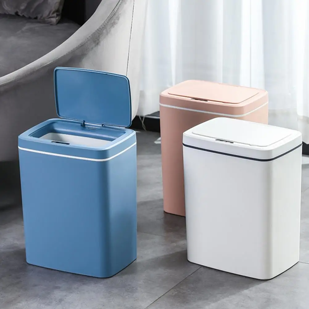 16L Large Capacity Slim Smart Trash Can Automatic Bathroom GarbageBin with  Lid Touchless Motion Sensor Electric Narrow Trash Can - AliExpress