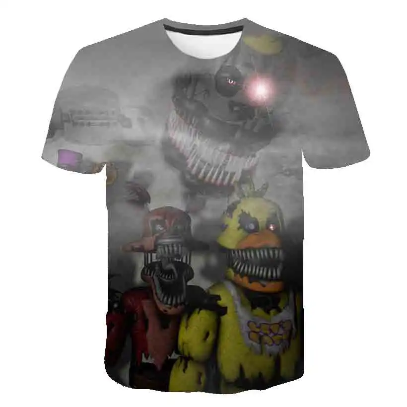 Boys & Girls Cartoon T-shirts Kids Night at Freddy Print T Shirt Children Summer Short Sleeve T-shirt Five Nights Tops Clothing roblox t shirt