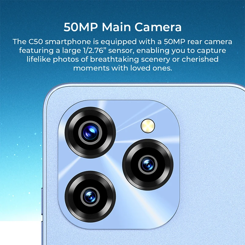Oukitel C50 5G Smartphone Android 14 6.8“ HD Waterdrop Display 5150mAh 6GB+128GB Mobile phone 50MP+5MP Camera CellPhone 5
