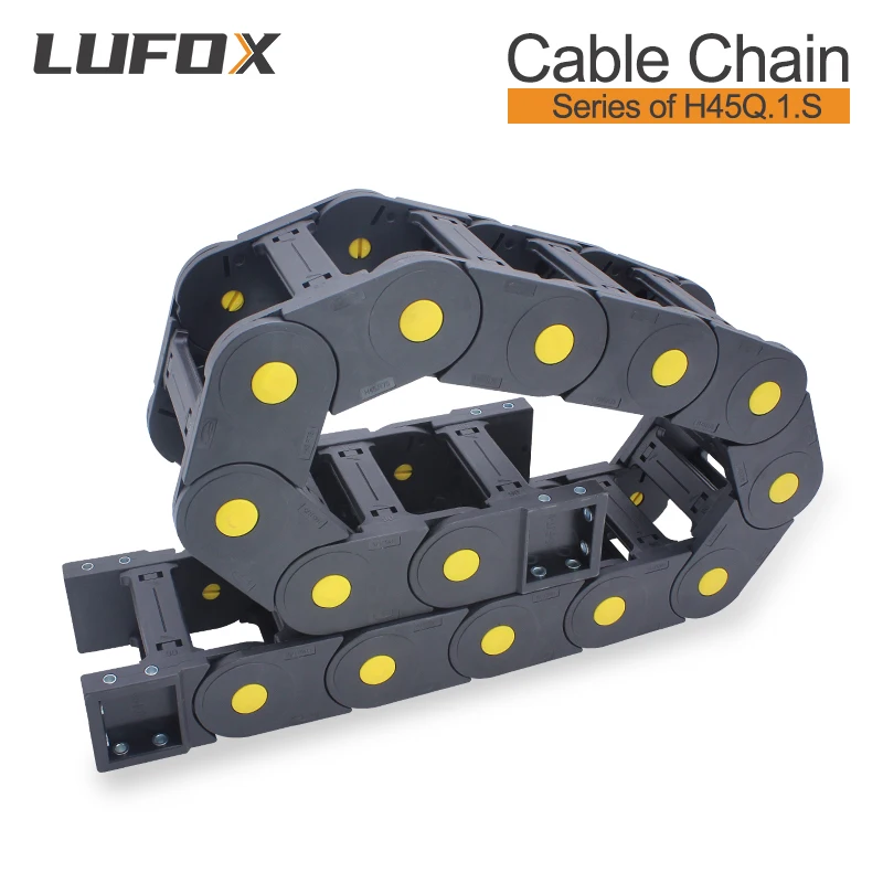 High quality 1-meter cable drag chain. Series of H45Q.1.S-Bridge type open of both side