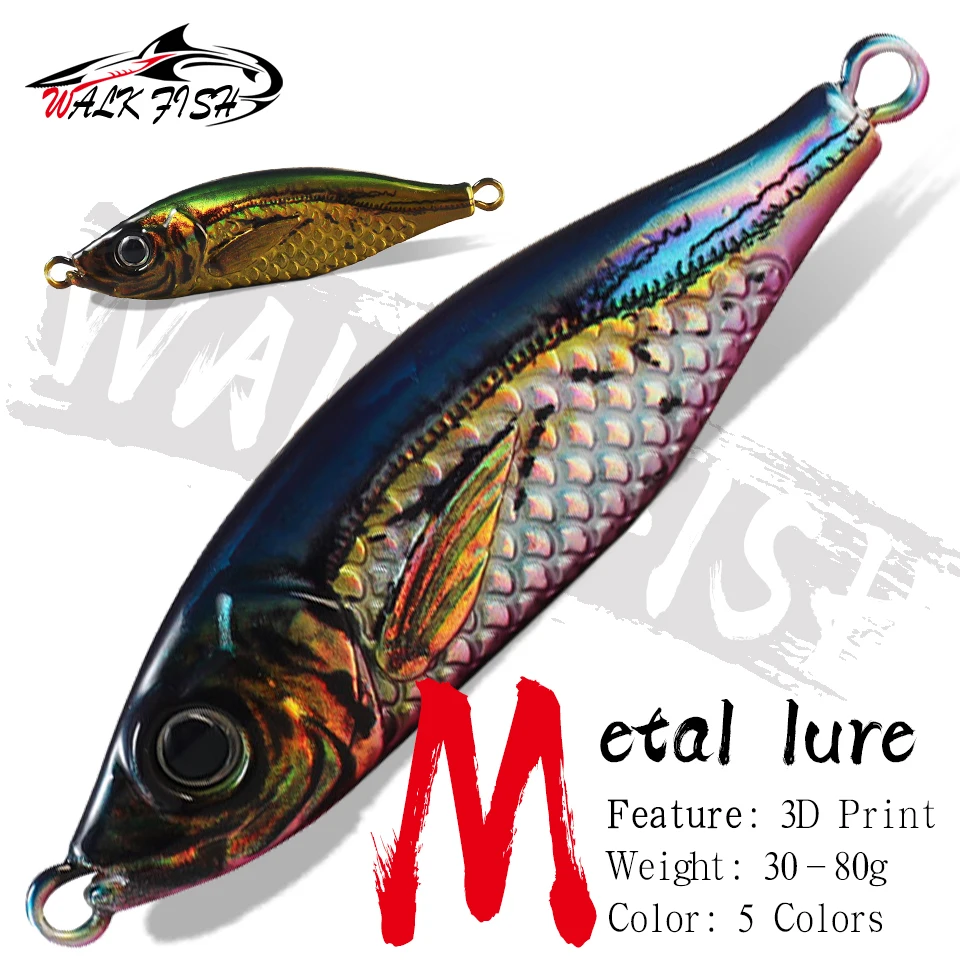 

WALK FISH металлическая рыболовная приманка, 30 г, 40 г, 60 г, 80 г