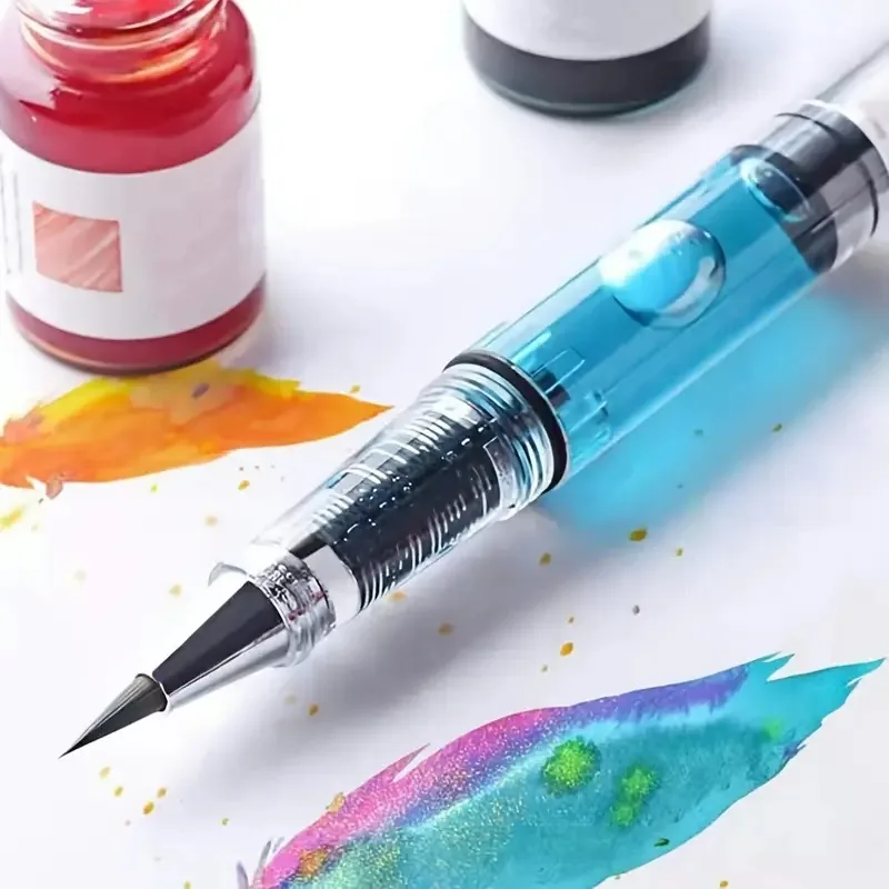 Self-priming watercolor pen, piston ink pen, can be filled with water (no liquid pigment) for painting, calligraphy and coloring 4