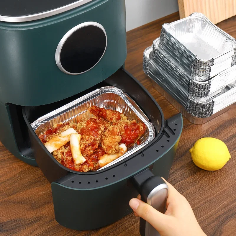 10pcs Aluminum Aluminum Pans Non-Stick Baking Pans Food Grade BBQ Bowl Disposable Foil Packaging Box Kitchen Tools