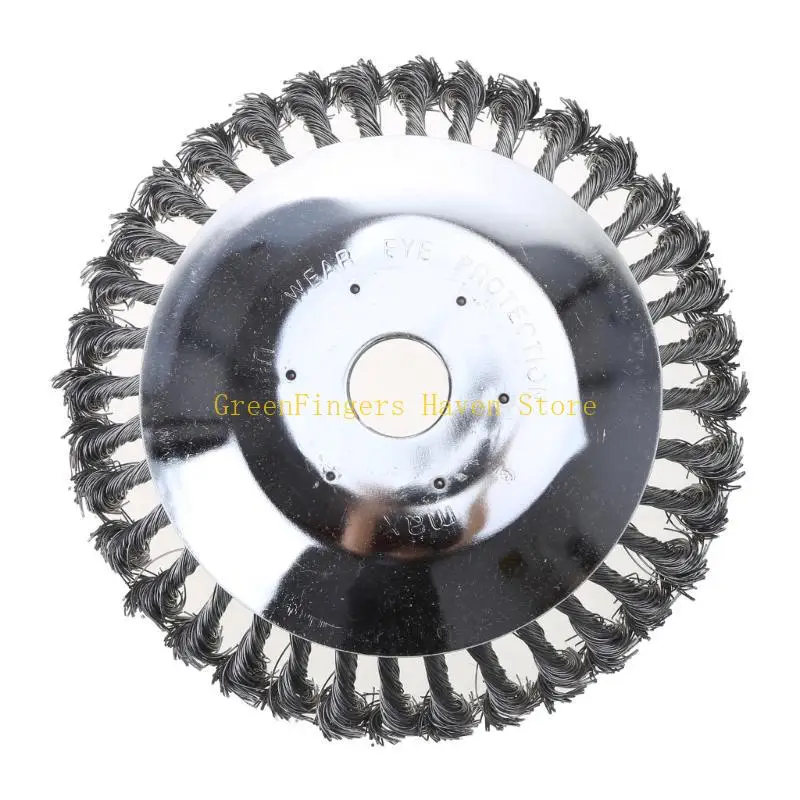 F68D 8인치 강철 와이어 휠 정원 잡초 브러시 잔디 깎는 기계 잔디 먹는 사람 트리머 브러시 C