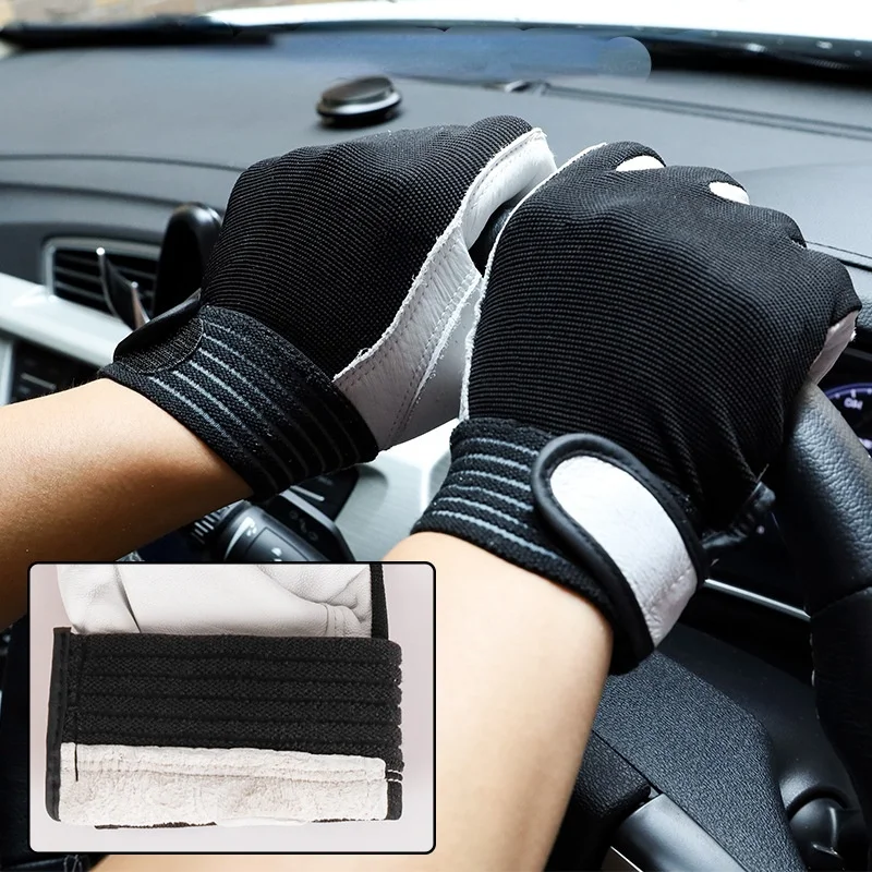 Work Gloves Protective Gloves Gardening Gloves Cowhide Leather Workers Work Welding Safety Protection Garden Sports Motorcycle Driver Wear-resistant Gloves