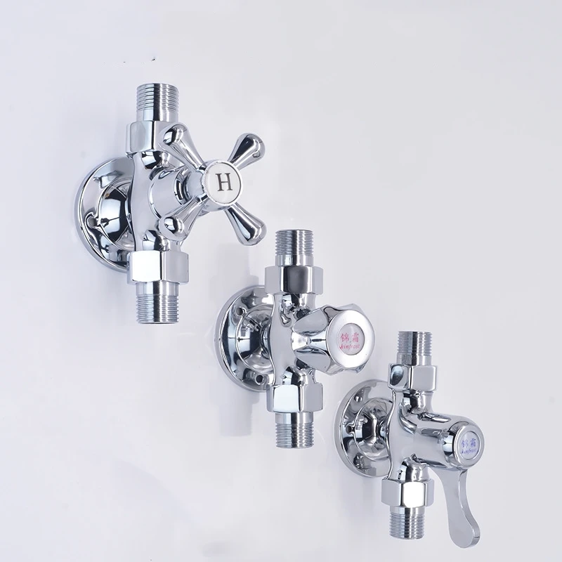 1PC ทองเหลืองเงินสัมผัสอ่างอาบน้ำก๊อกน้ำด้าย G1/2 'ตรงวาล์วห้องน้ำเดี่ยวก๊อกน้ำฝักบัว Wall Mount 1