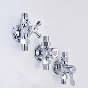 1PC ทองเหลืองเงินสัมผัสอ่างอาบน้ำก๊อกน้ำด้าย G1/2 'ตรงวาล์วห้องน้ำเดี่ยวก๊อกน้ำฝักบัว Wall Mount 1