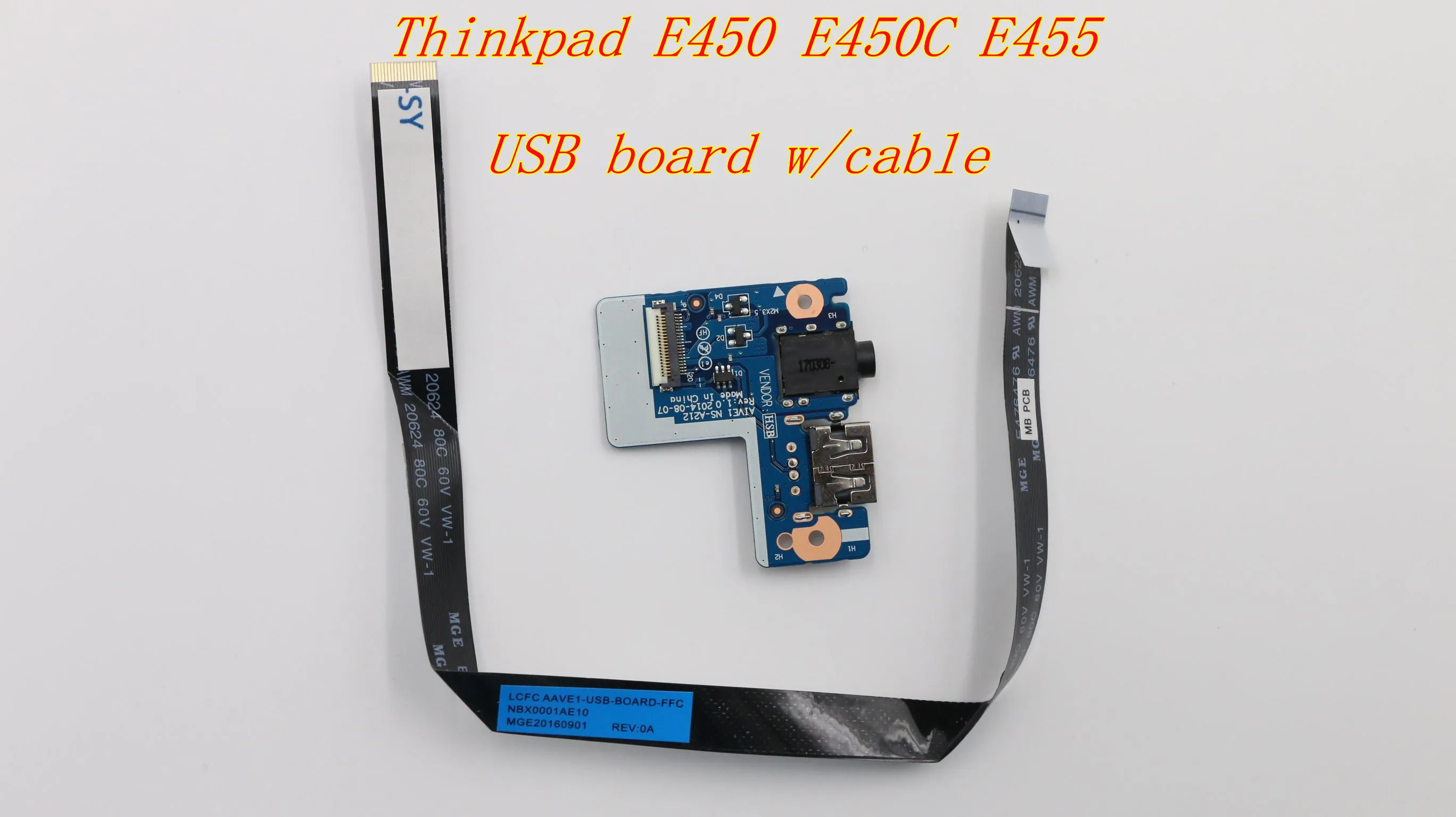 

Новая Оригинальная аудиоплата USB-плата с кабелем для Lenovo Thinkpad E450 E450C E455 NS-A212 00HT629 NBX0001AE10