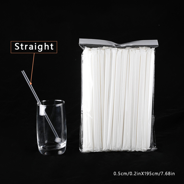 Disposable Plastic Transparent Straws Individual Packaging Milk Juice Drinking Straw Bendable Straws Wedding Party Supply