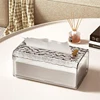 Luxury Tissue Box Wall-Mounted Acrylic Transparent Tissue Box Table Napkin Holder Bathroom Paper Box Tissue Paper Dispenser 4