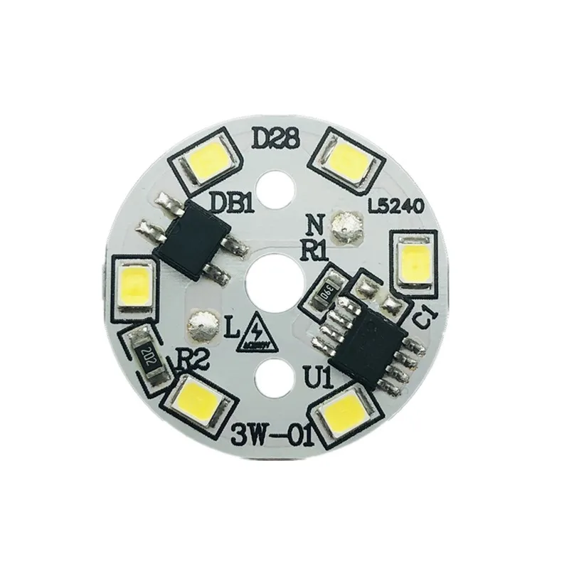 10개 AC220V LED 모듈 PCB 플레이트 2835 SMD 블루 램프 COB 칩 3w 5w 7w 9w 12w 15w 18w 스마트 IC 라이트 패널 220v 백색 6000-6500K