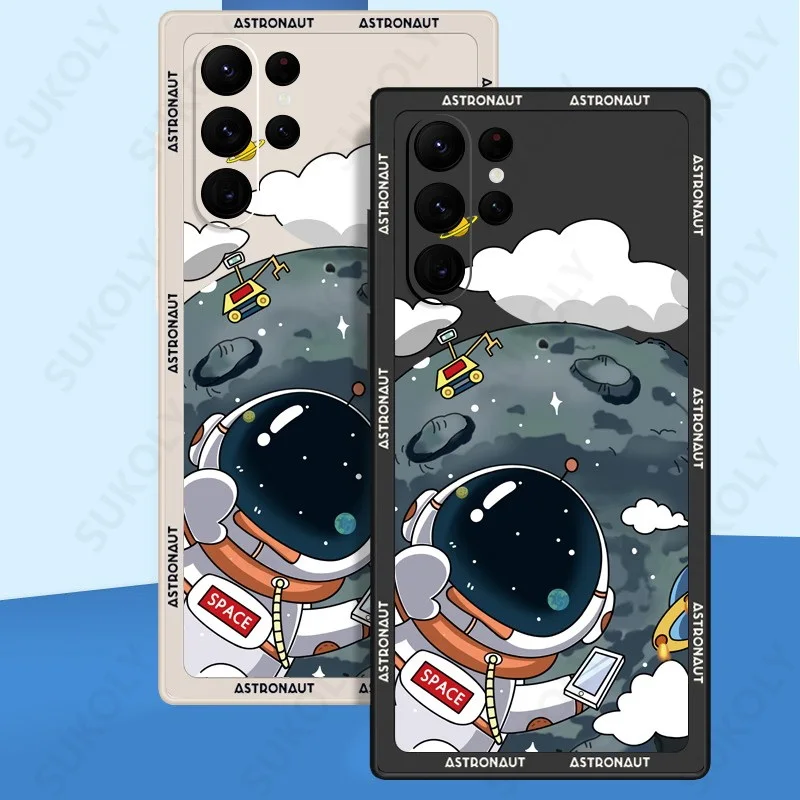 Adorable Astronaut Cartoon TPU Phone Case - Space Theme Cover