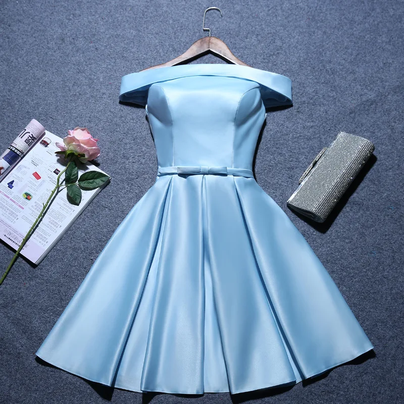 Satin Homecoming Dresses Girls Party Formal Gowns Night Short Prom Gowns Evening dresses cocktail dress