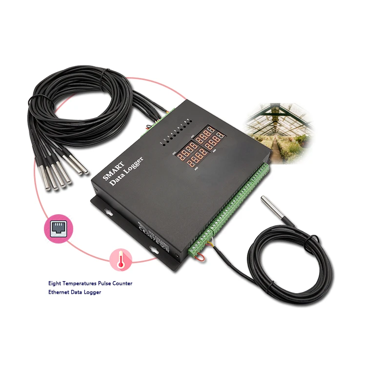 

multi channel Eight Temperatures Analog Pulse Channel Ethernet Data logger