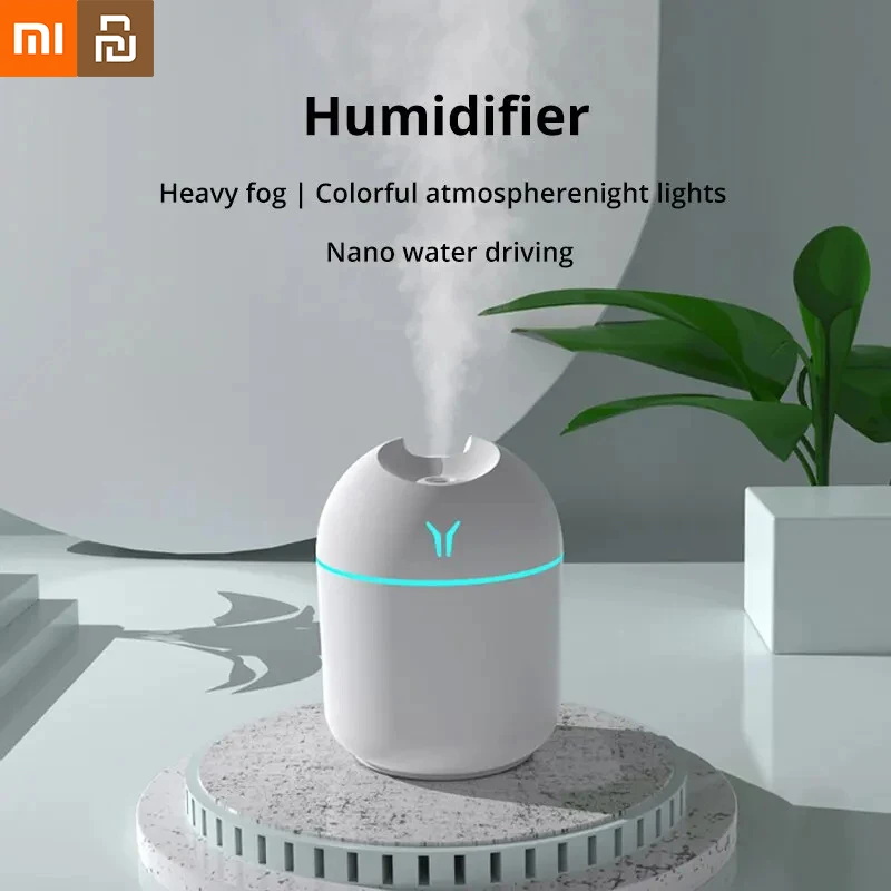 

Xiaomi Youpin Mini White Ultrasonic Air Humidifier Romantic Light USB Essential Oil Diffuser Car Purifier Aroma Anion Mist Maker