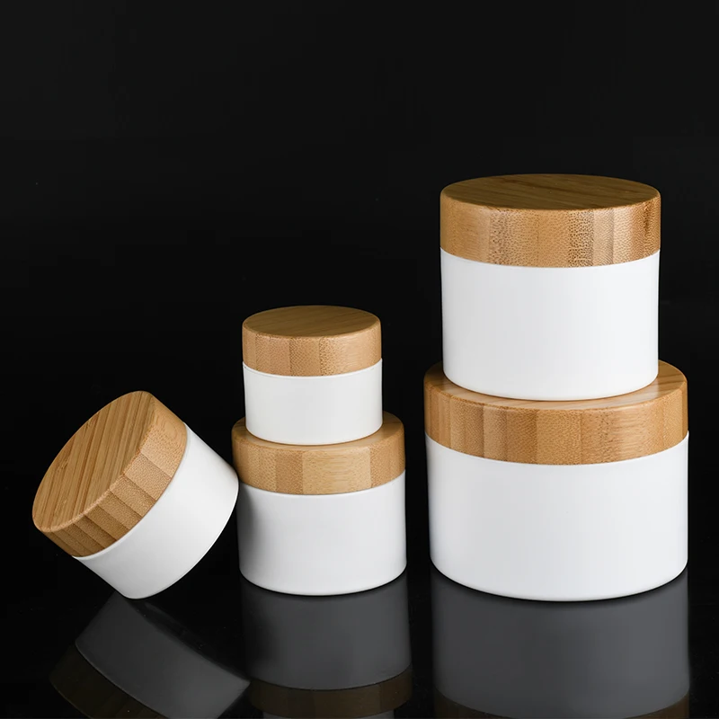 

Wholesale 30g 50g 150g 250g Refill PP Cream Jar with Bamboo Wooden Lid Empty Cosmetic Skincare Products Mask Travel Containers