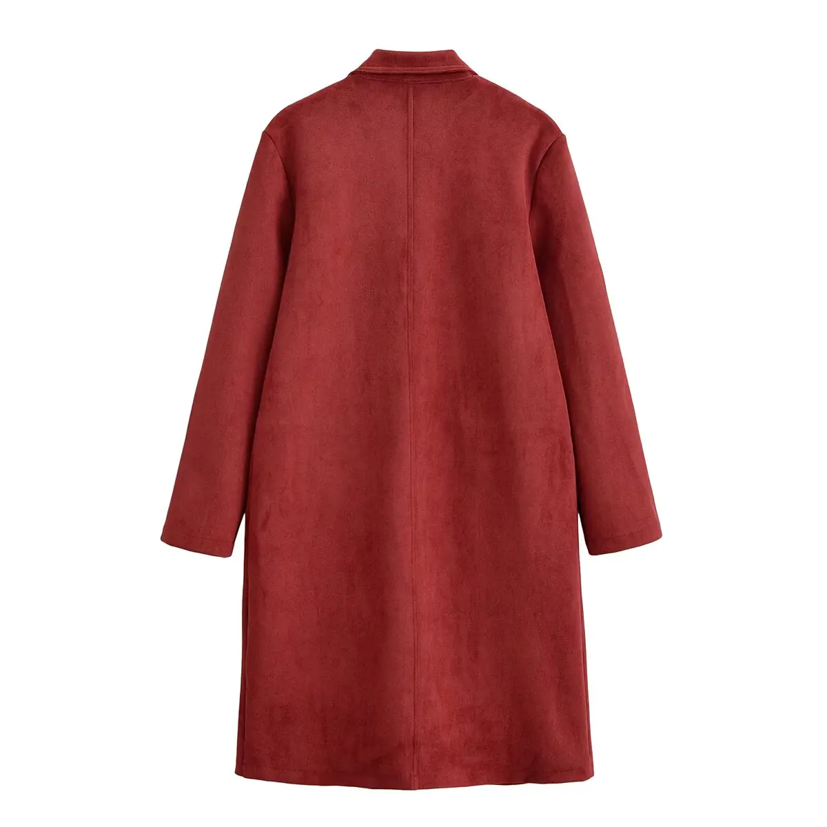 Woman Solid Suede Overcoat Female Autumn Winter Casual Long Sleeve Faur Wool Long Coat Lady Elegant Outwear Jackets Streetwear