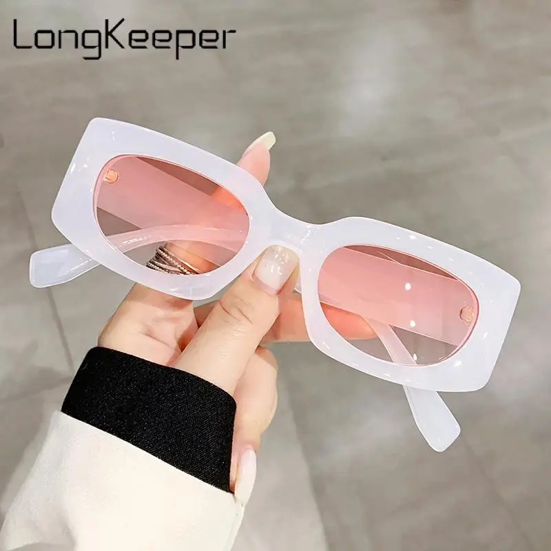 

Солнцезащитные очки Long Keeper Uv400 женские, винтажные небольшие прямоугольные солнечные очки в розовой оправе, квадратные, 2024