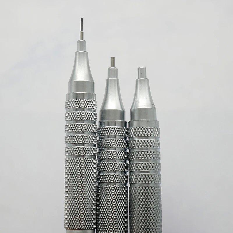금속 자동 연필 리트랙터블 긴 바늘 팁 핸드 페인팅 드로잉 포켓 연필, 스케치 아트, 0.3mm, 0.5mm, 0.7mm, 0.9mm, 1.3mm, 2.0mm