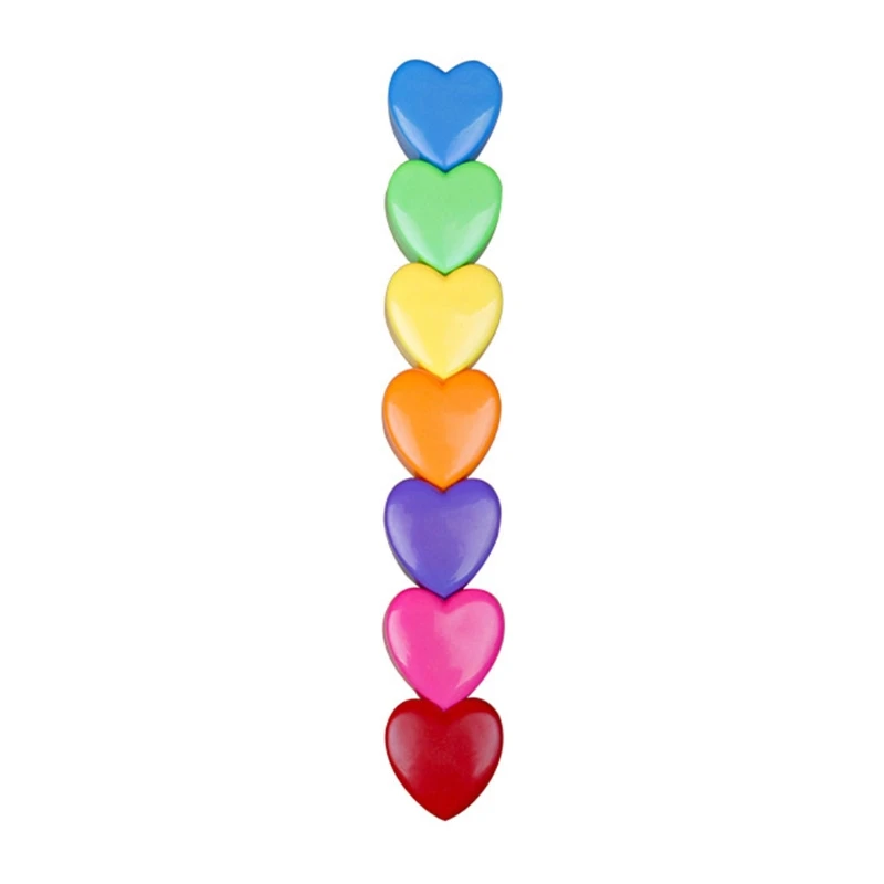 7Pcs/Pack Mini Highlighters Heart-shape Coloring Markers Pocket Marker Pen Stackable Removable Birthday Gift Set for Kid