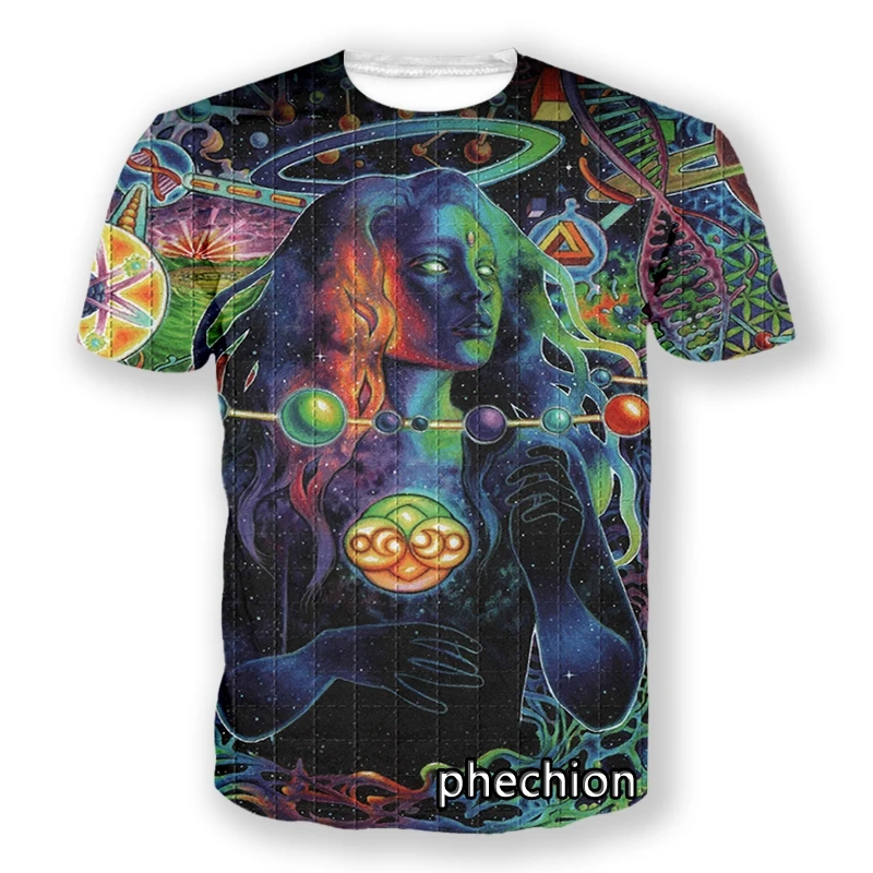 

Phechion Новая модная Мужская/Женская психоделическая 3D-печать футболка с коротким рукавом Повседневная футболка спортивные хип-хоп летние топы L40