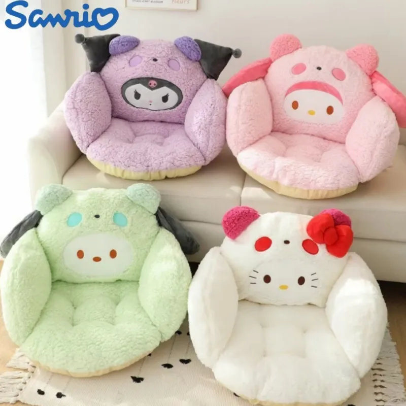 

45cm Sanrio Warm Cushion Kuromi Hello Kitty Cinnamoroll My Melody Integrated Half Surrounding Chair Cushion Fart Cushio Gift