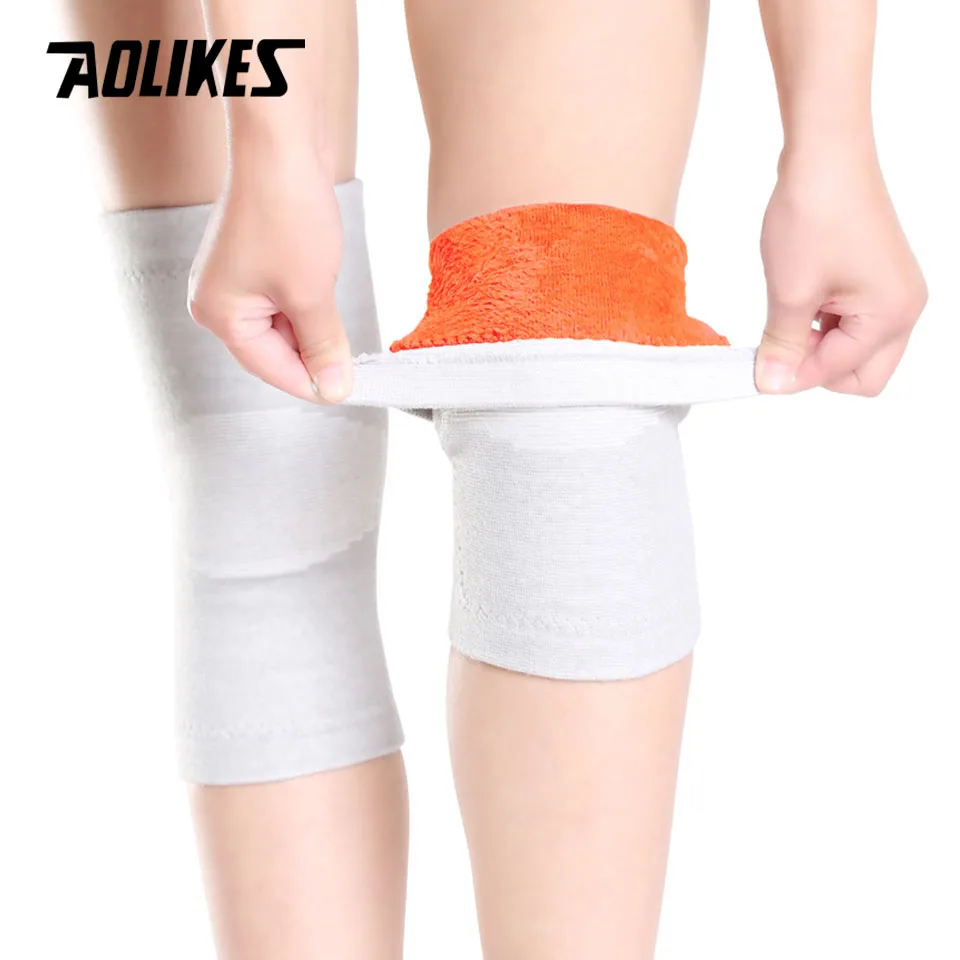 Knee Pad 1Pair Anti Cold Knee Pads Gold Velvet Prevent Arthritis Keep Warm Breathable Thicken