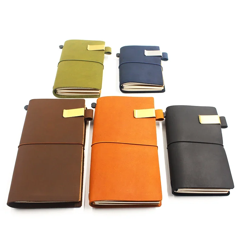 Fromthenon Pen Holder Retro Metal Leather Pen Clip Stainless Steel for Midori Travelers Notebook Diary Office Accessories 5