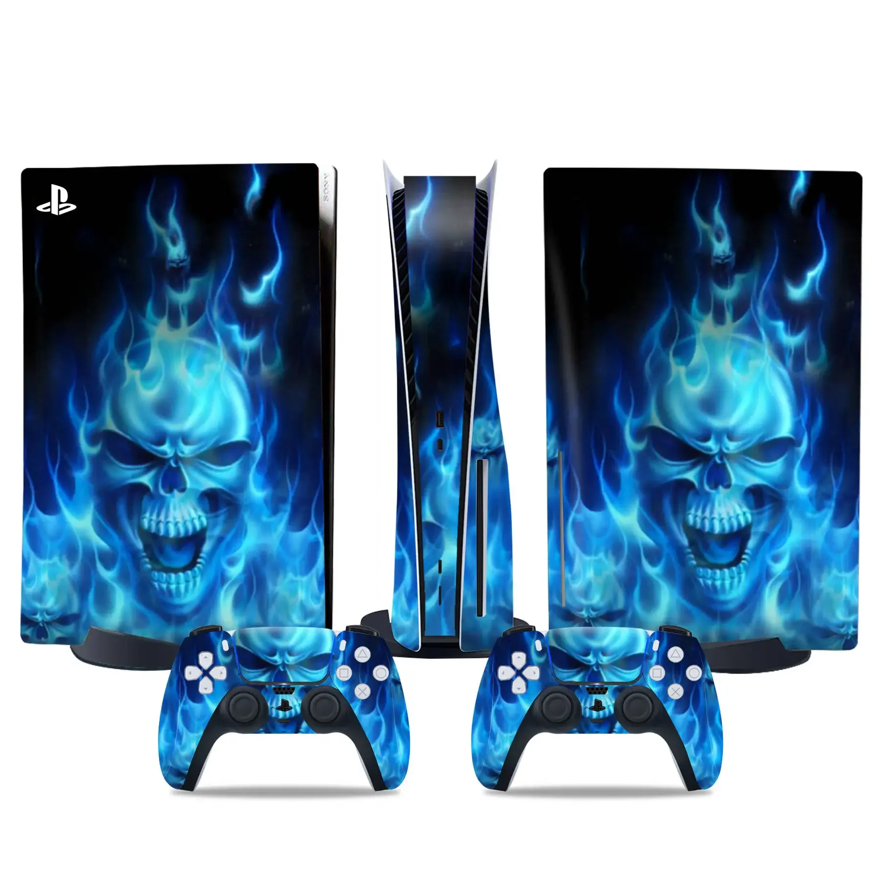 Per Ps5 Disc Decal Skin Vinyl Sticker Per Ps5 Disk Controller Console Cover Teschi Blu
