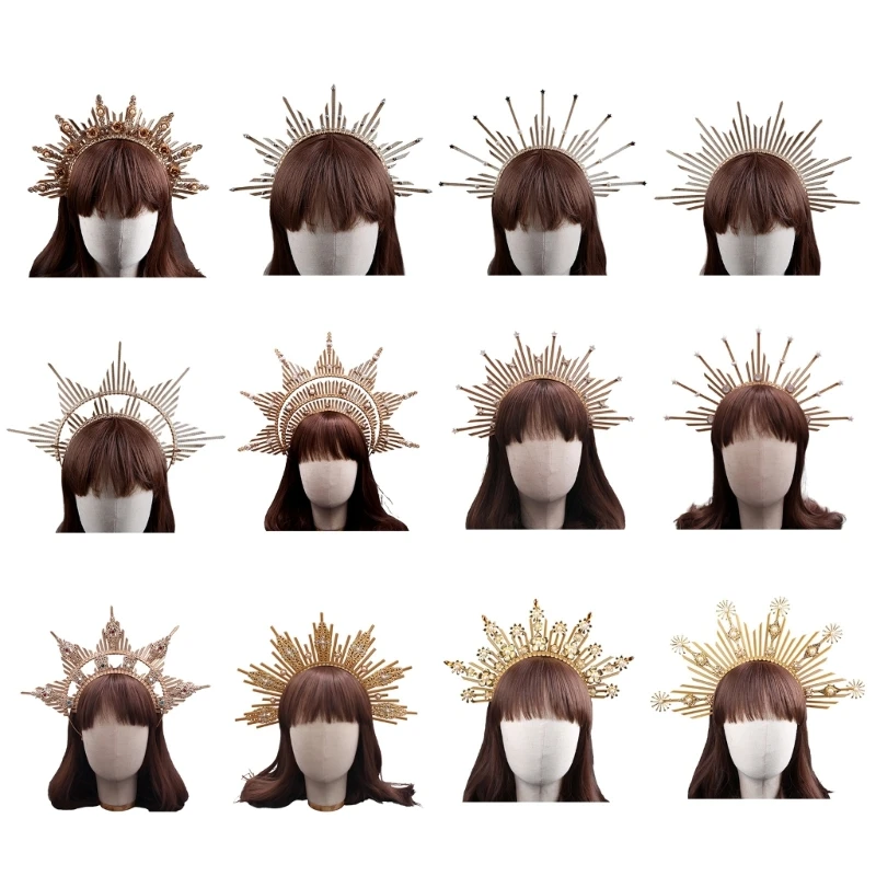바로크 크라운 머리띠 VirginMary 머리띠 Crownpiece 레이디 의상 헤..
